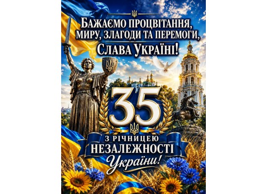З 35-ти РІЧЧЯМ НЕЗАЛЕЖНОСТІ УКРАЇНИ!